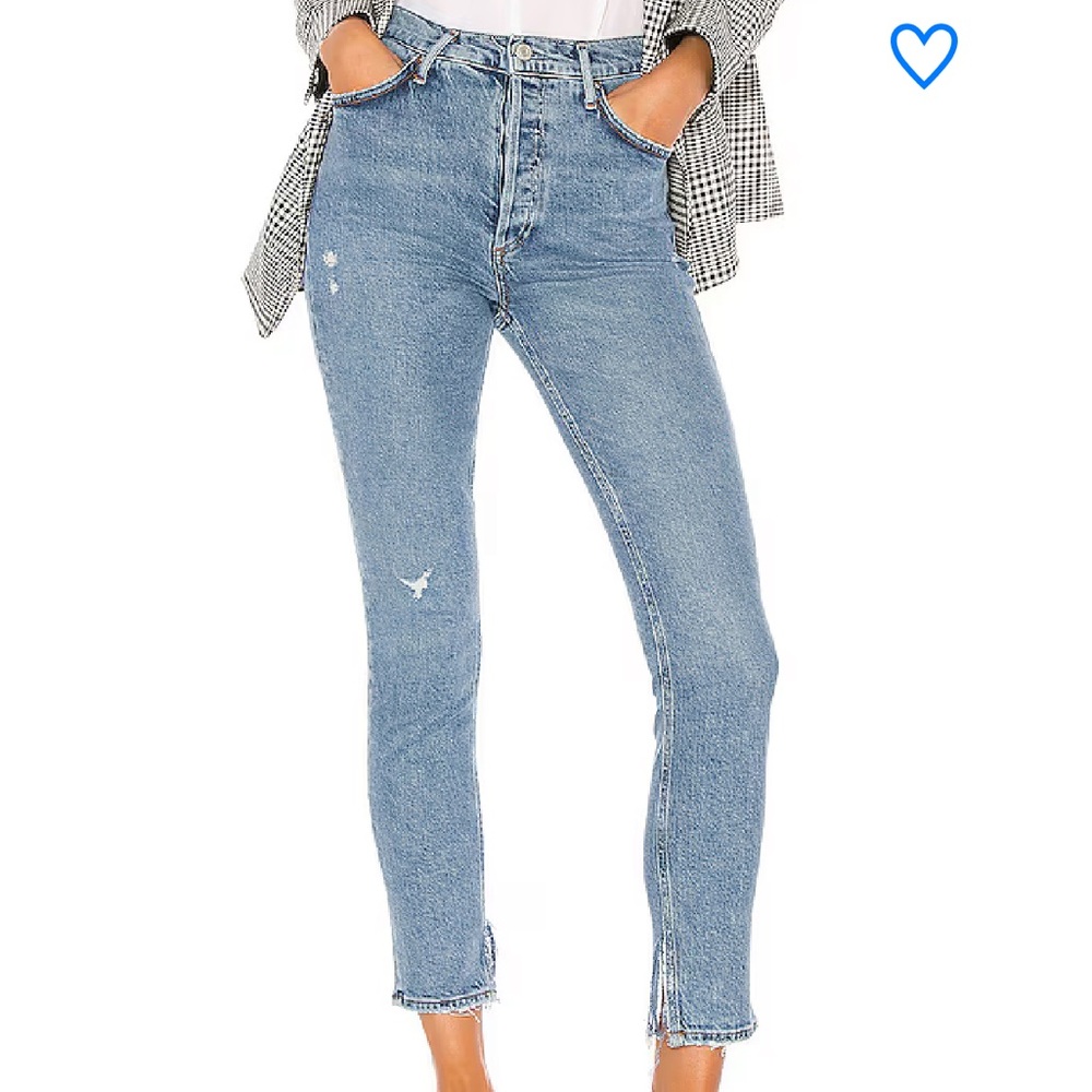 AGOLDE nico high rise slim - Light Blue Denim Jeans